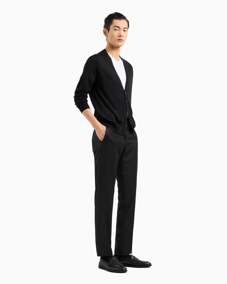 The world of armani CARDIGAN CON BOTTONI IN LANA VERGINE Saldi Di Fabbrica