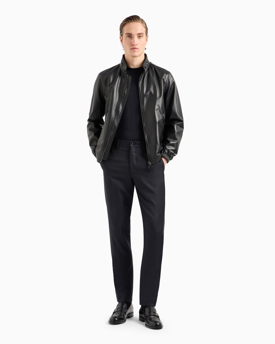 The world of armani BLOUSON IN NAPPA CON ZIP Negozio