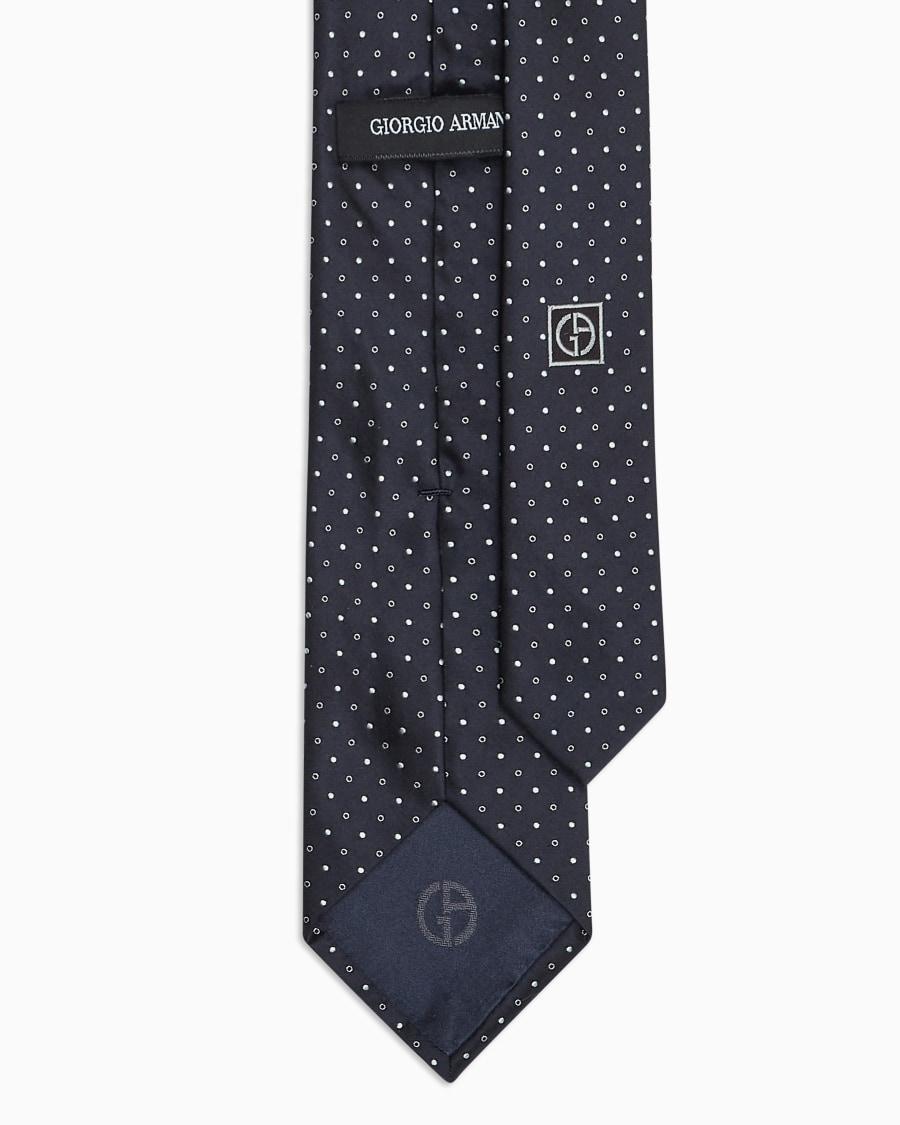The world of armani CRAVATTA IN SETA JACQUARD MICRO POIS Nuova