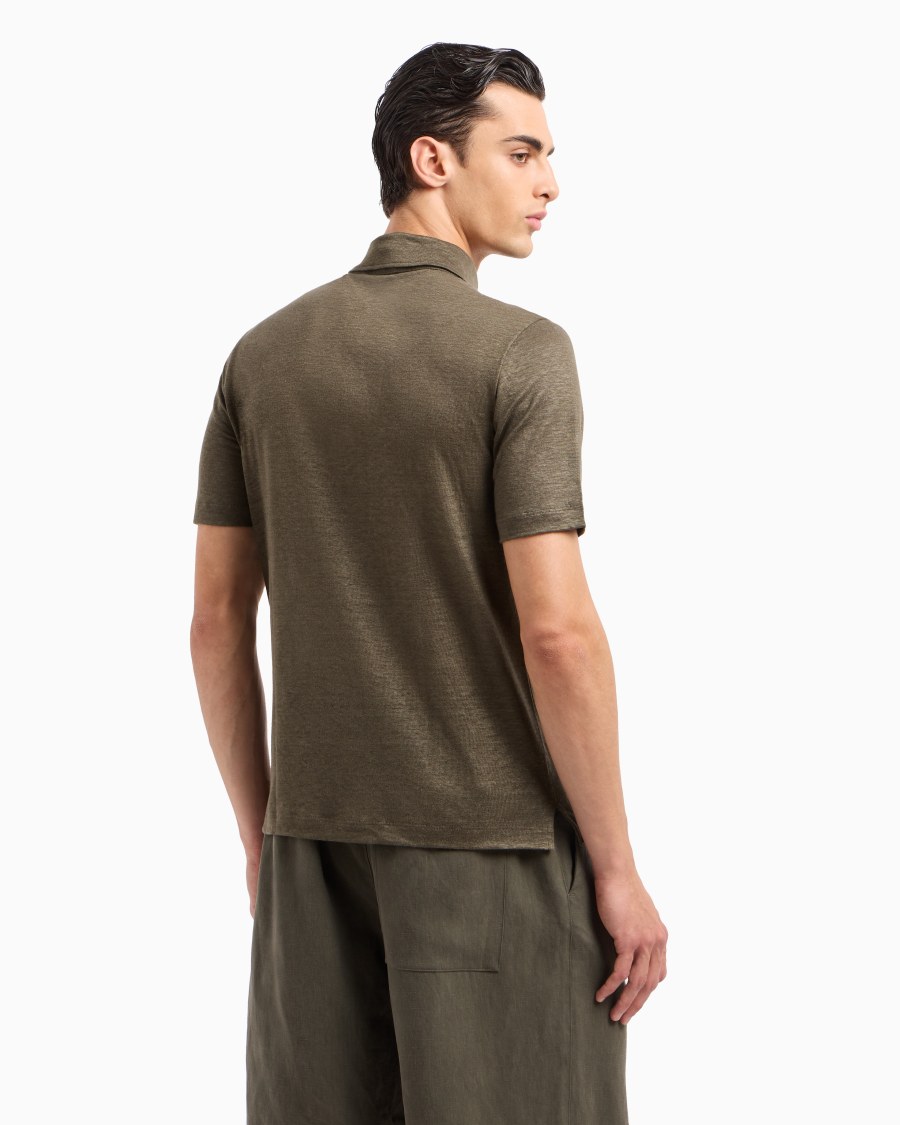 The world of armani POLO A MANICHE CORTE IN JERSEY DI PURO LINO Italia