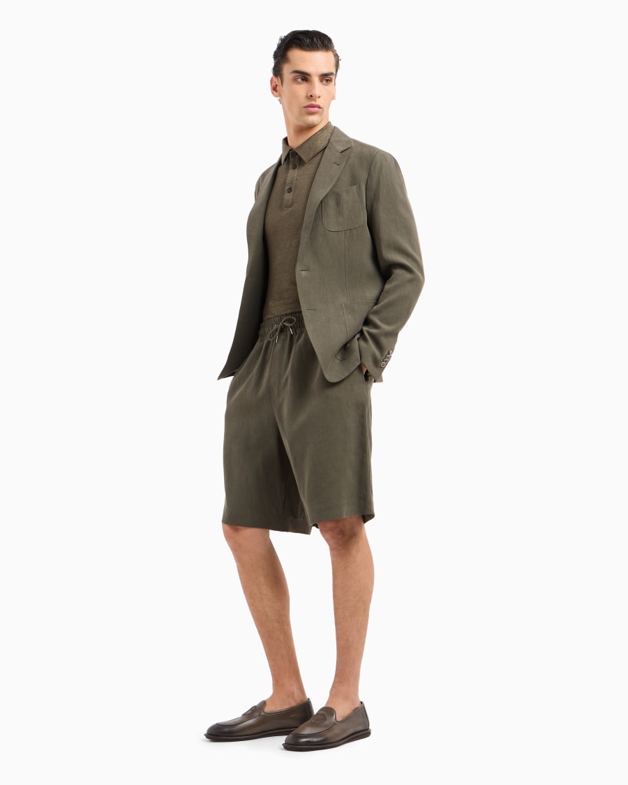 The world of armani POLO A MANICHE CORTE IN JERSEY DI PURO LINO Italia