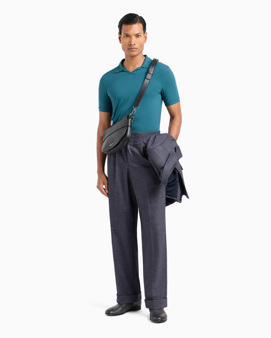 The world of armani POLO A MANICHE CORTE IN JERSEY DI VISCOSA STRETCH In Linea