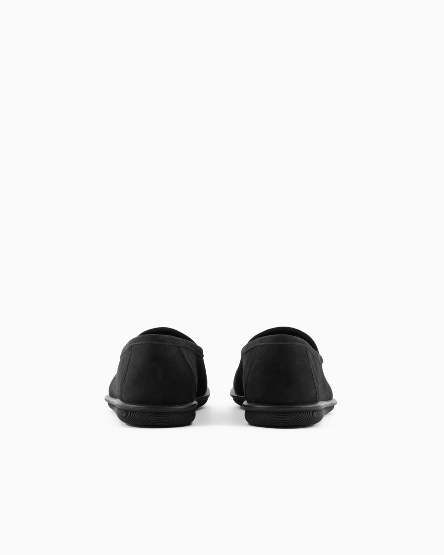 The world of armani MOCASSINI IN SUEDE CON LOGO RICAMATO Vendita