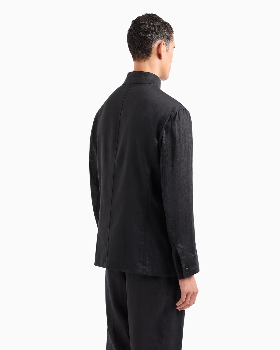 The world of armani GIACCA MONOPETTO IN TELA DI LINO Soddisfazione Garantita