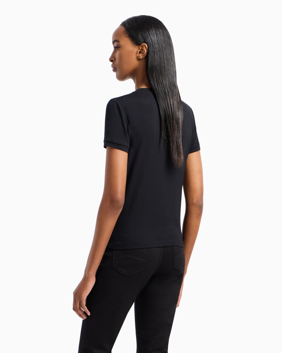 The world of armani T-SHIRT IN JERSEY DI VISCOSA STRETCH Consegna Veloce