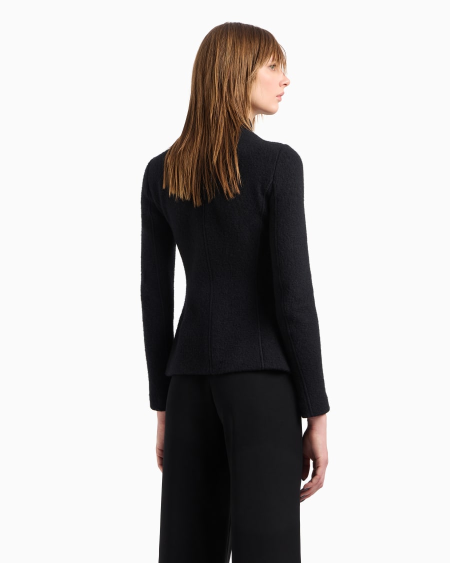 The world of armani GIACCA CON ZIP IN COTONE LANA E CASHMERE DOUBLE Fino Al -60%