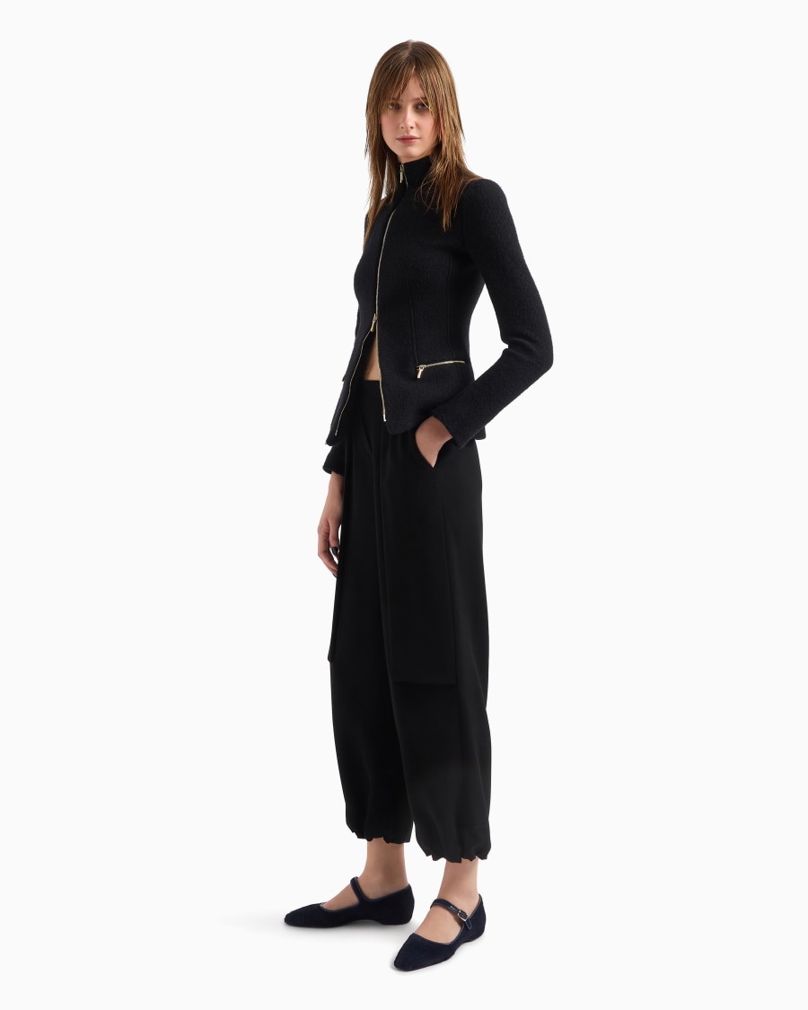 The world of armani GIACCA CON ZIP IN COTONE LANA E CASHMERE DOUBLE Fino Al -60%