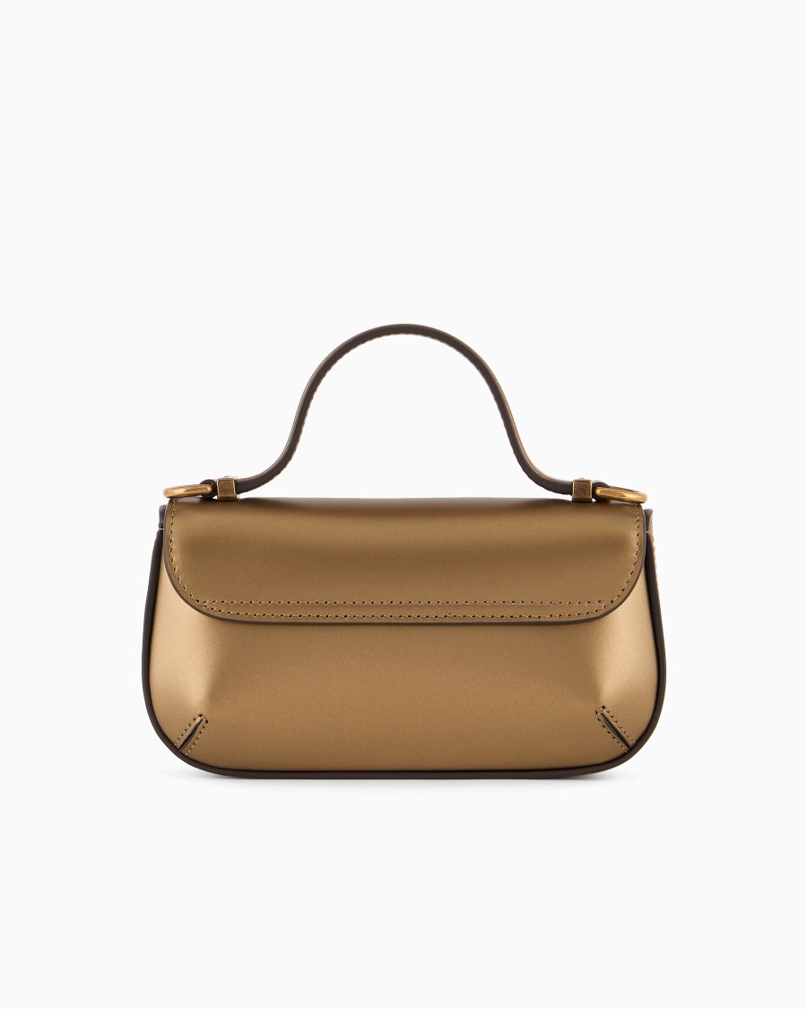 The world of armani MINI BORSA A MANO LA PRIMA IN PELLE LAMINATA Prezzo Ridotto