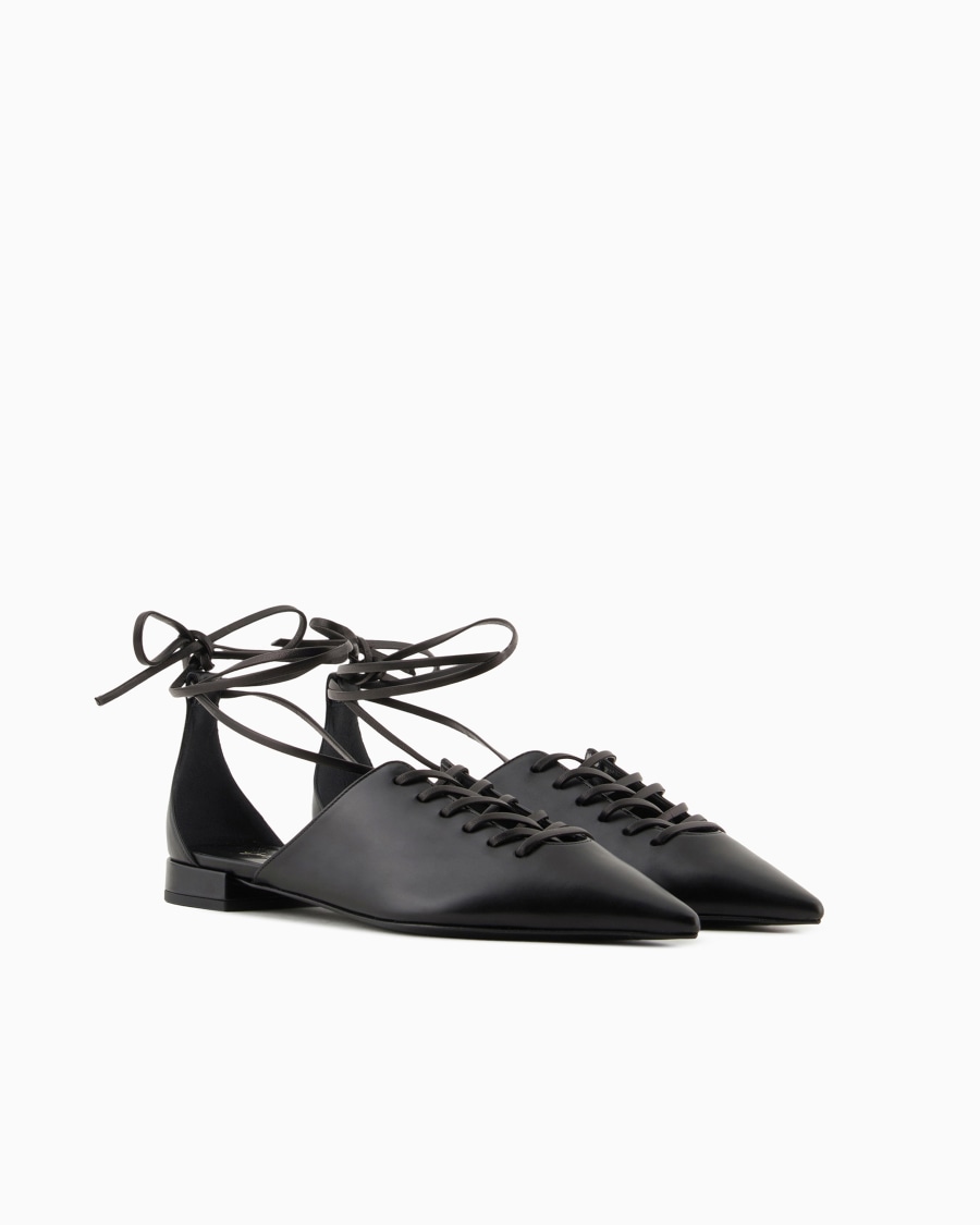 The world of armani BALLERINE IN PELLE CON ALLACCIATURA ALLA CAVIGLIA Offerta settimanale