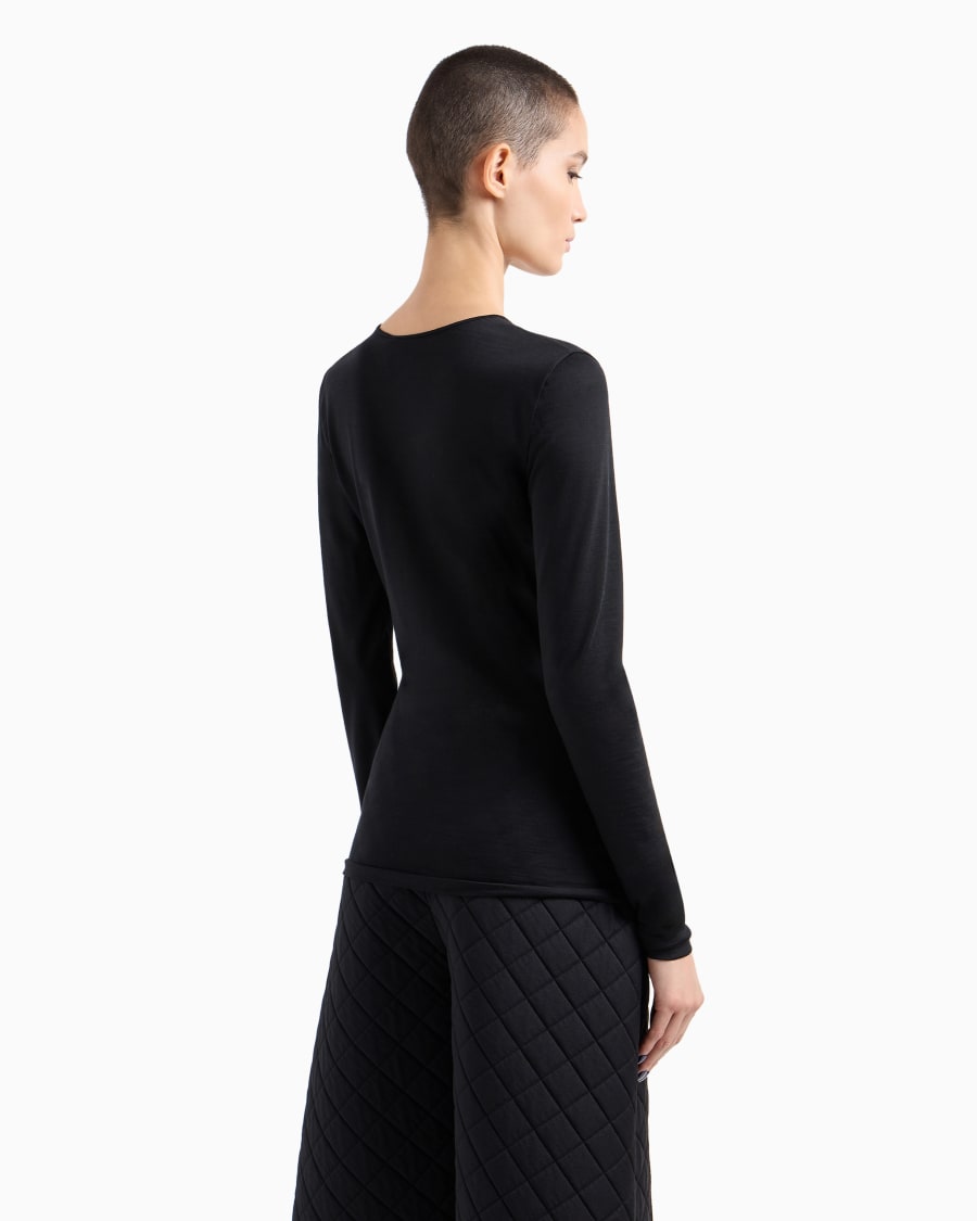 The world of armani MAGLIA A MANICHE LUNGHE IN JERSEY DI LANA Outlet