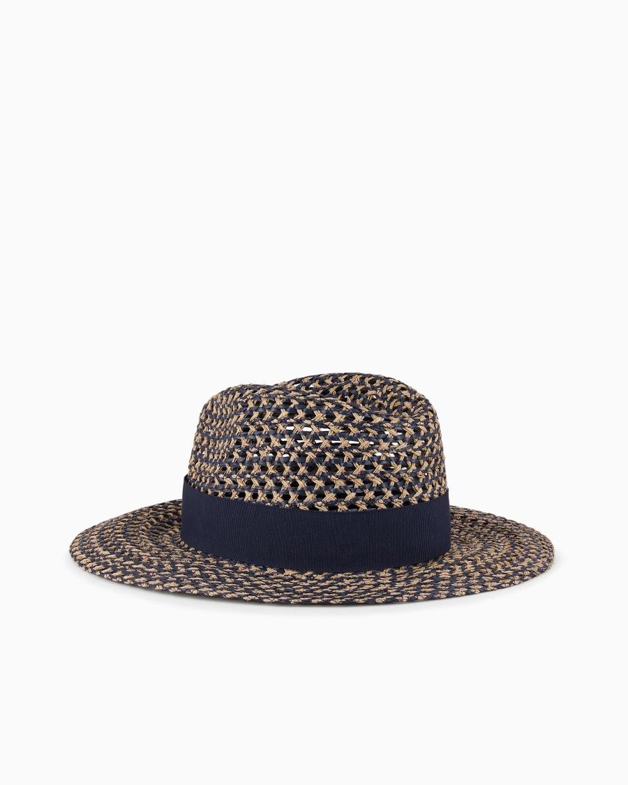 The world of armani CAPPELLO INTRECCIATO CON NASTRO In Vendita
