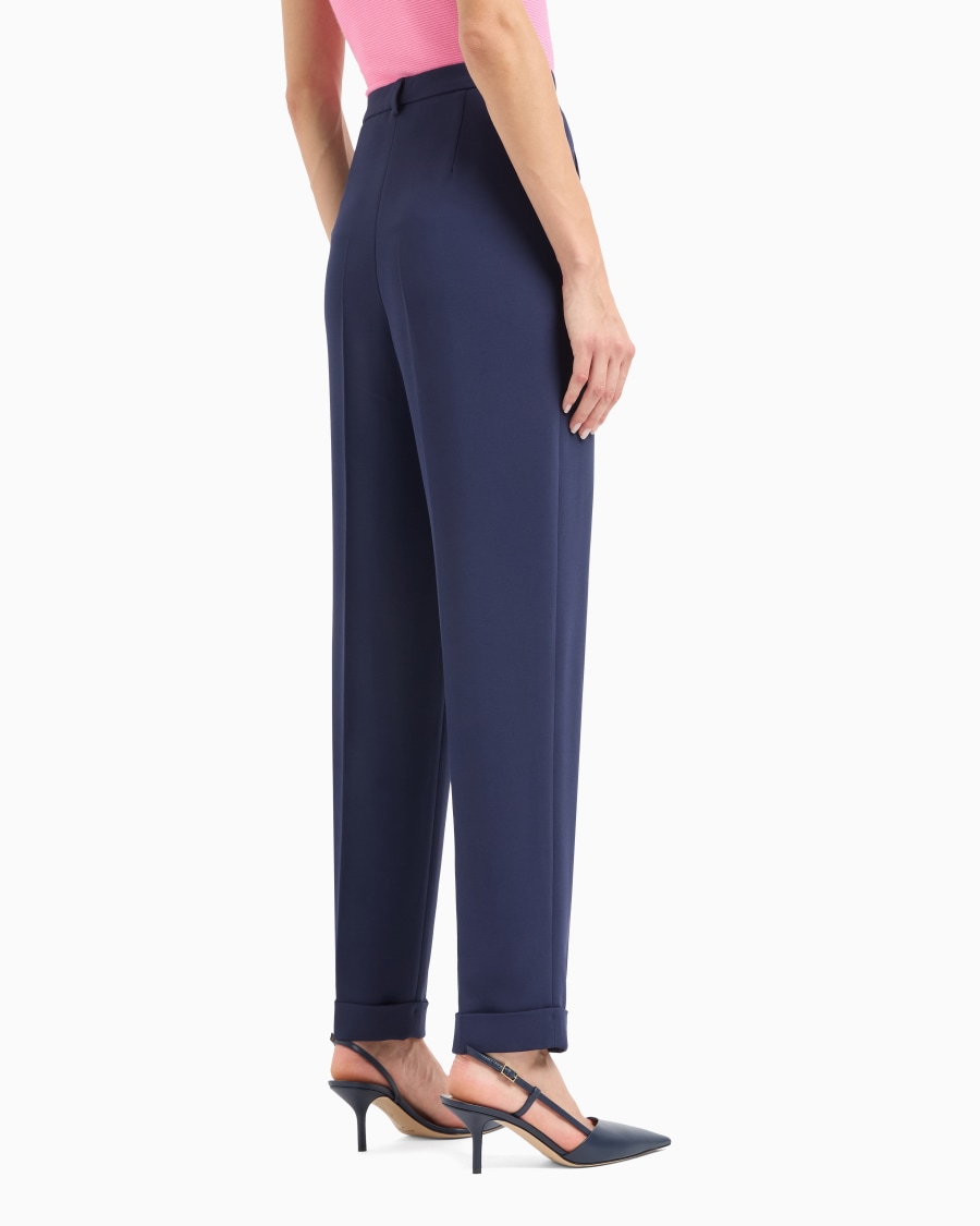 The world of armani PANTALONI DRITTI A UNA PINCE IN CADY DI VISCOSA In Saldo