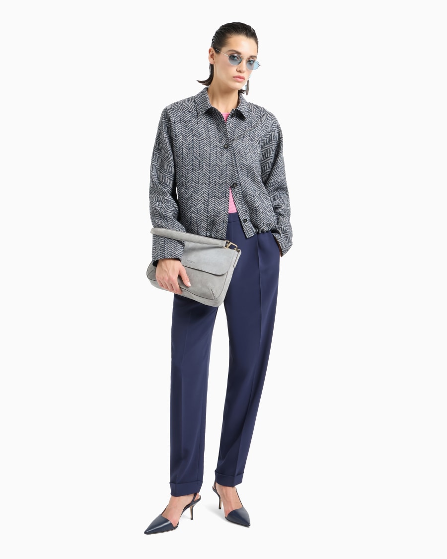 The world of armani PANTALONI DRITTI A UNA PINCE IN CADY DI VISCOSA In Saldo