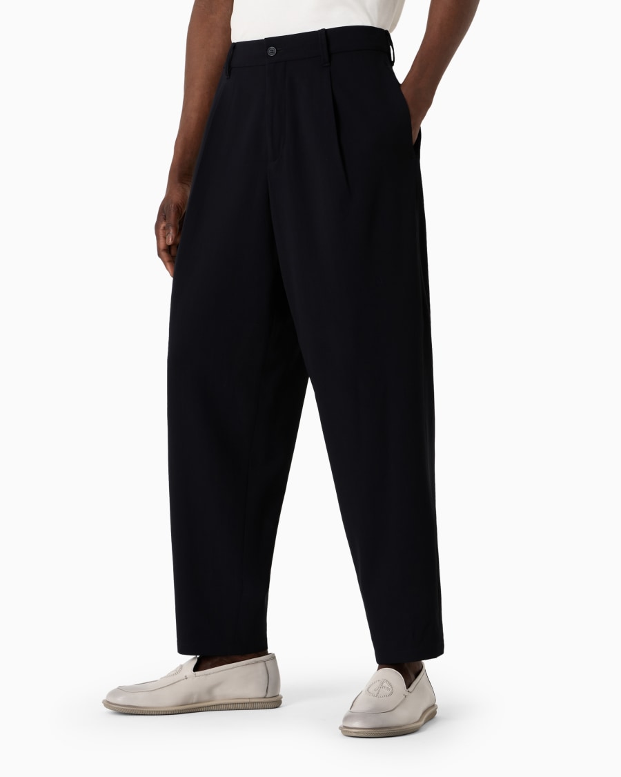 The world of armani PANTALONI A UNA PINCE IN LANA VERGINE Nuovo