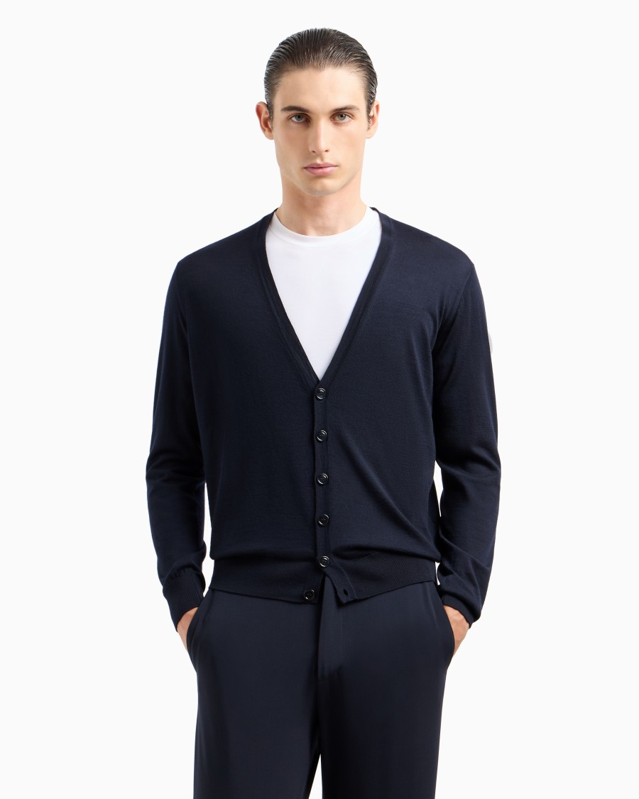 The world of armani CARDIGAN CON BOTTONI IN LANA VERGINE Qualità