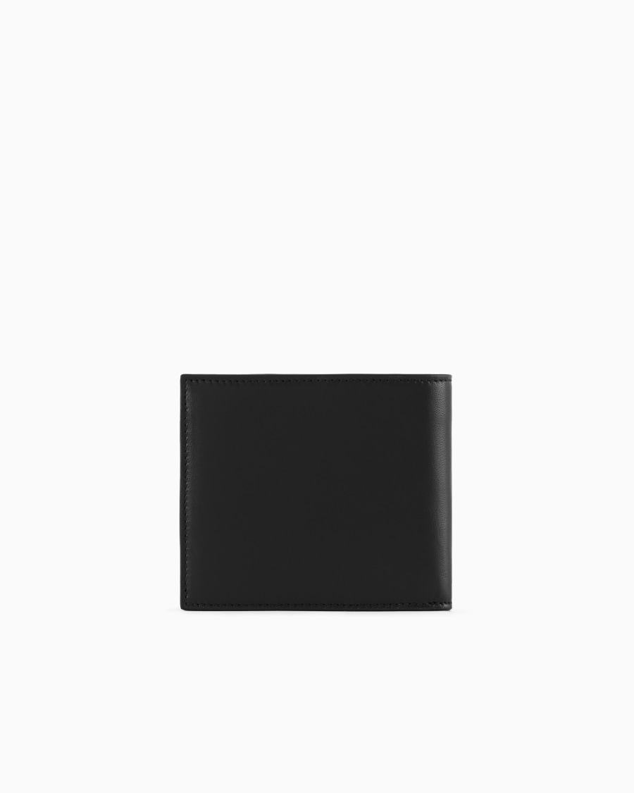 The world of armani PORTAFOGLIO BIFOLD IN NAPPA CON LOGO RICAMATO Vendita