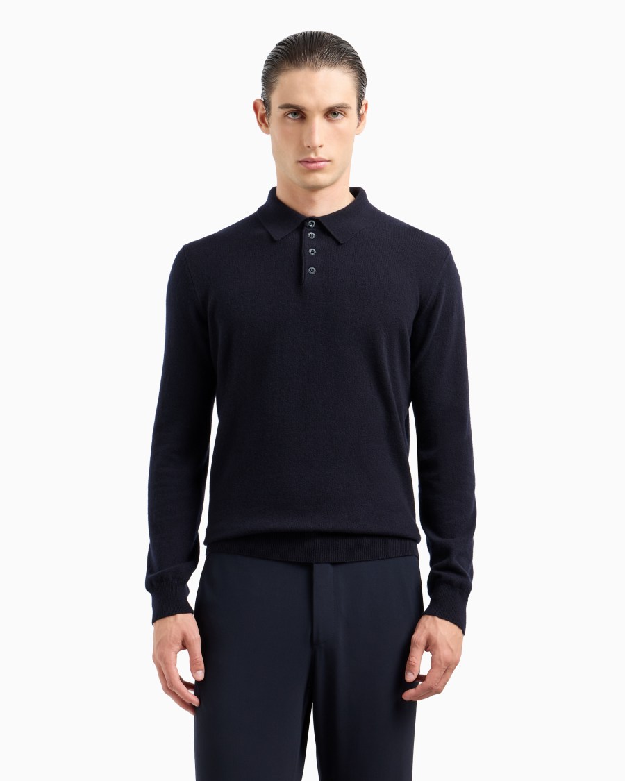 The world of armani POLO A MANICHE LUNGHE IN CASHMERE Qualità Garantita
