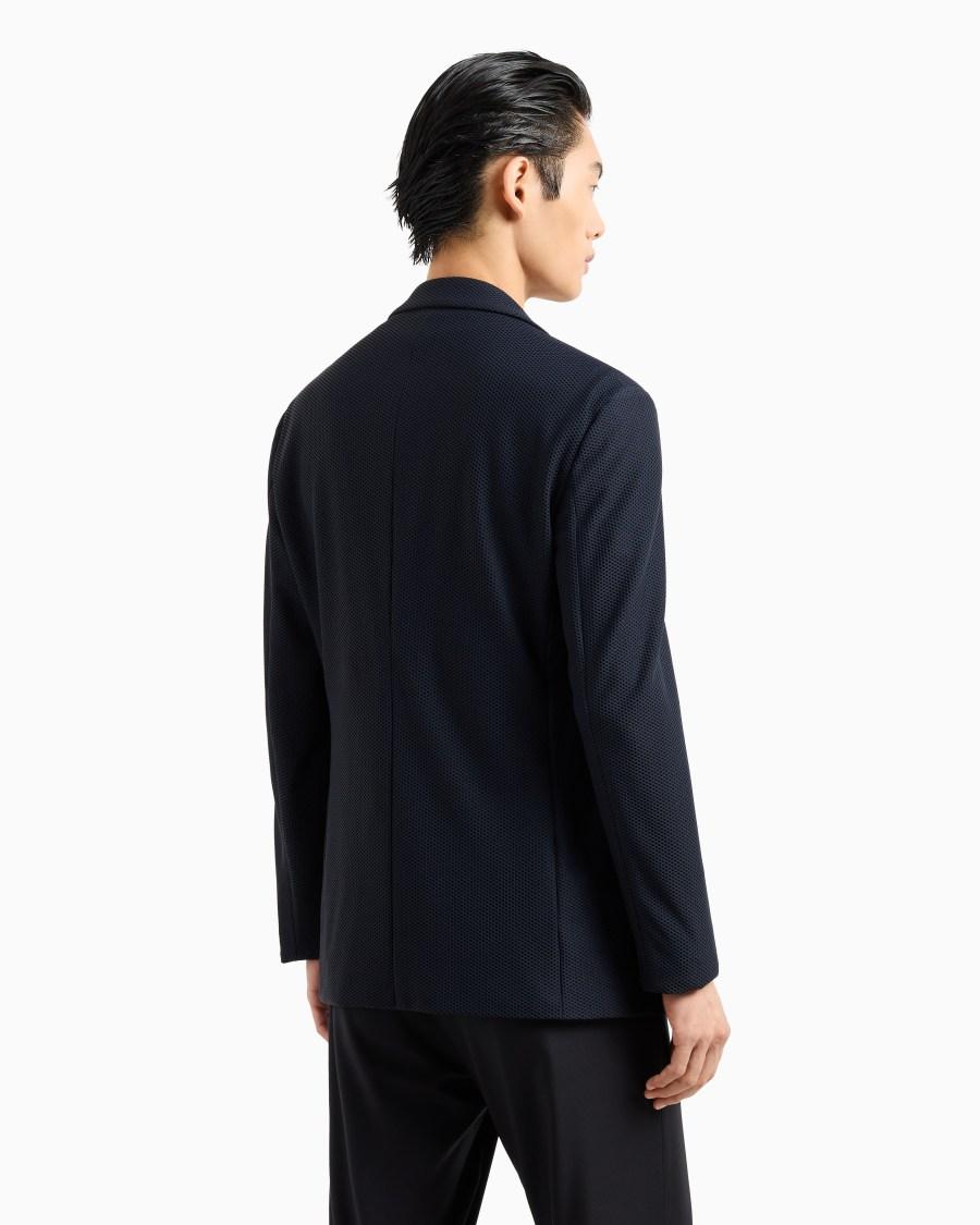 The world of armani GIACCA MONOPETTO IN GAUFRÉ TECNICO Shopping Online