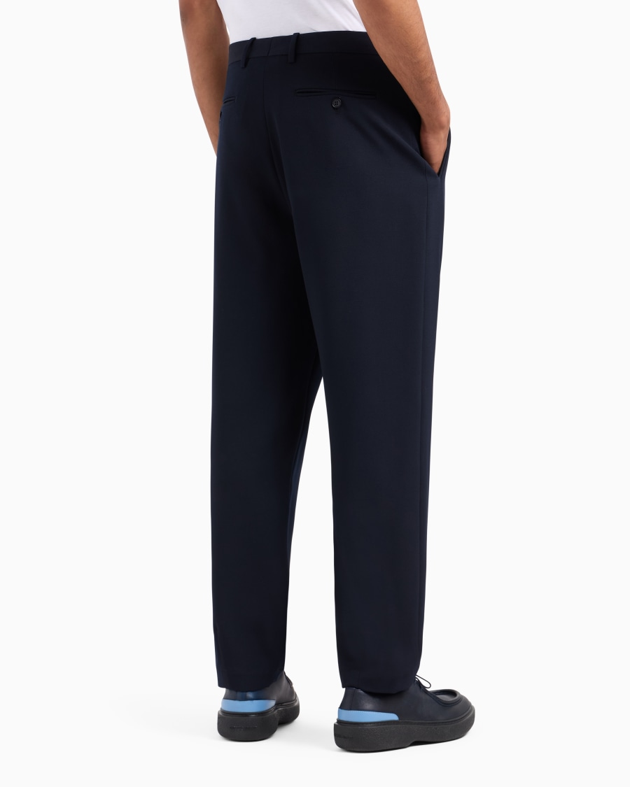 The world of armani PANTALONI A UNA PINCE IN LANA VERGINE STRETCH Prezzo Ridotto