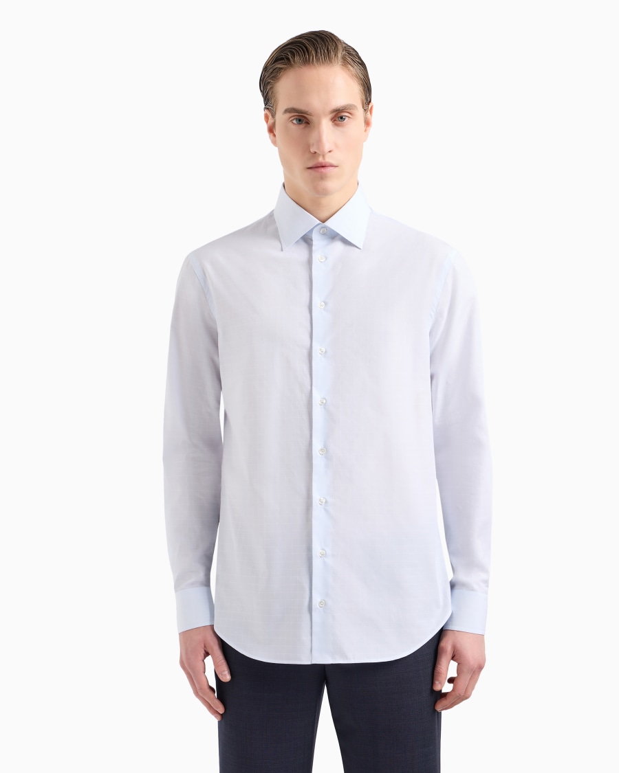 The world of armani CAMICIA REGULAR FIT IN COTONE MICROARMATURATO Novità