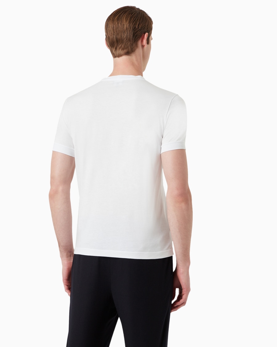 The world of armani T-SHIRT GIROCOLLO BORGONUOVO 11 IN JERSEY DI COTONE PIMA Presa