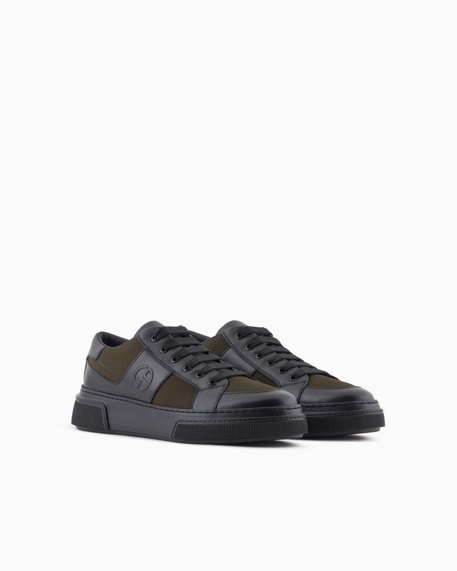 The world of armani SNEAKERS IN PELLE E TESSUTO Outlet