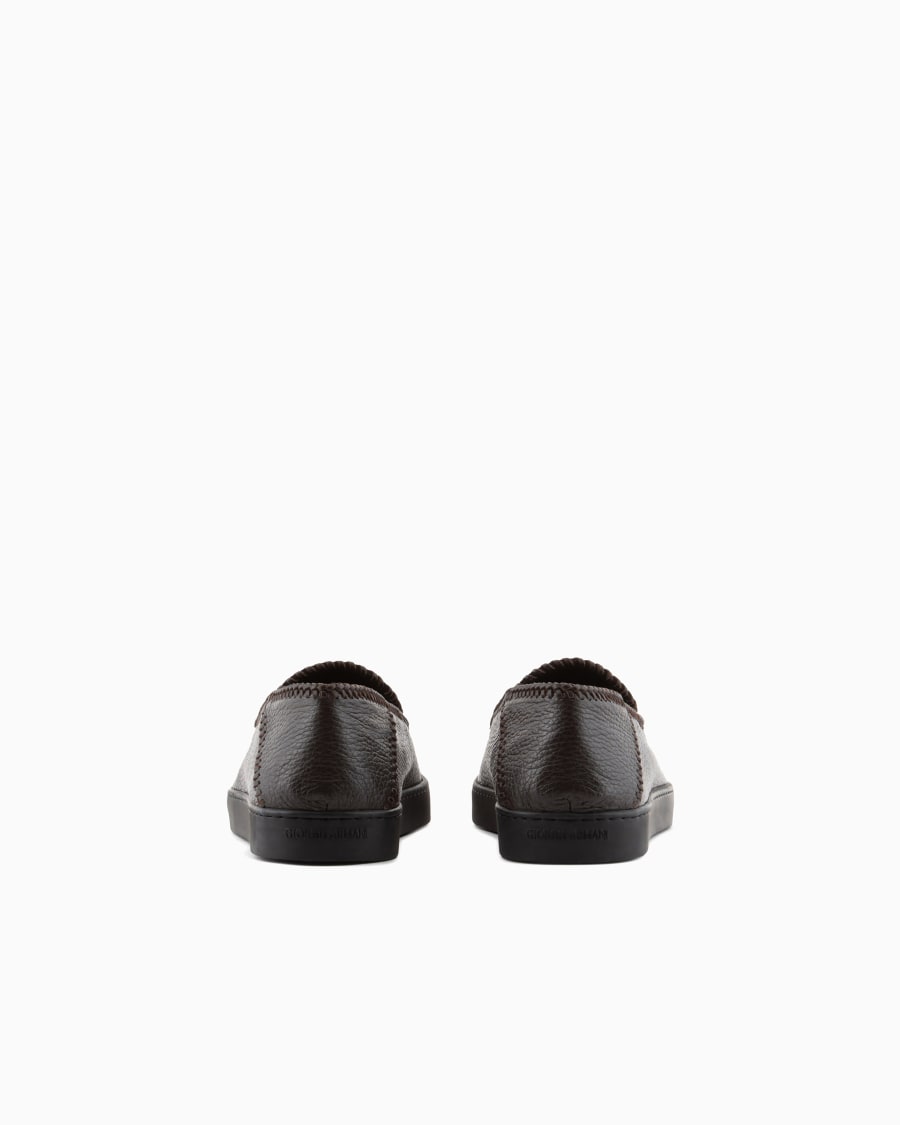 The world of armani GALLERIA 3 SLIP-ON IN CERVO CON INFILATURE In Vendita