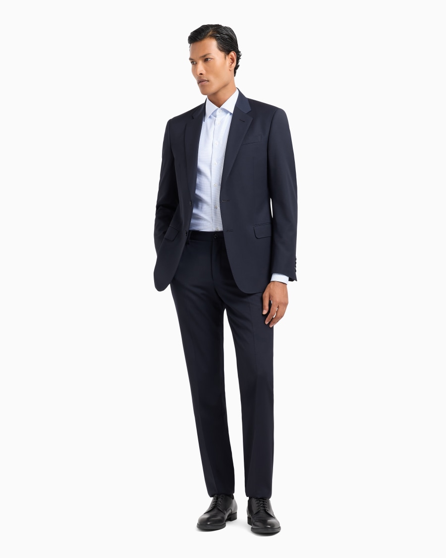 The world of armani CAMICIA REGULAR FIT IN COTONE MICROARMATURATO Convenienza