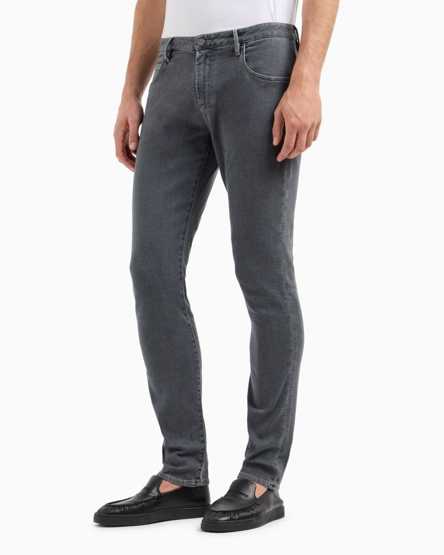 The world of armani PANTALONE 5 TASCHE SLIM FIT IN DENIM DI COTONE STRETCH Saldi Di Fabbrica