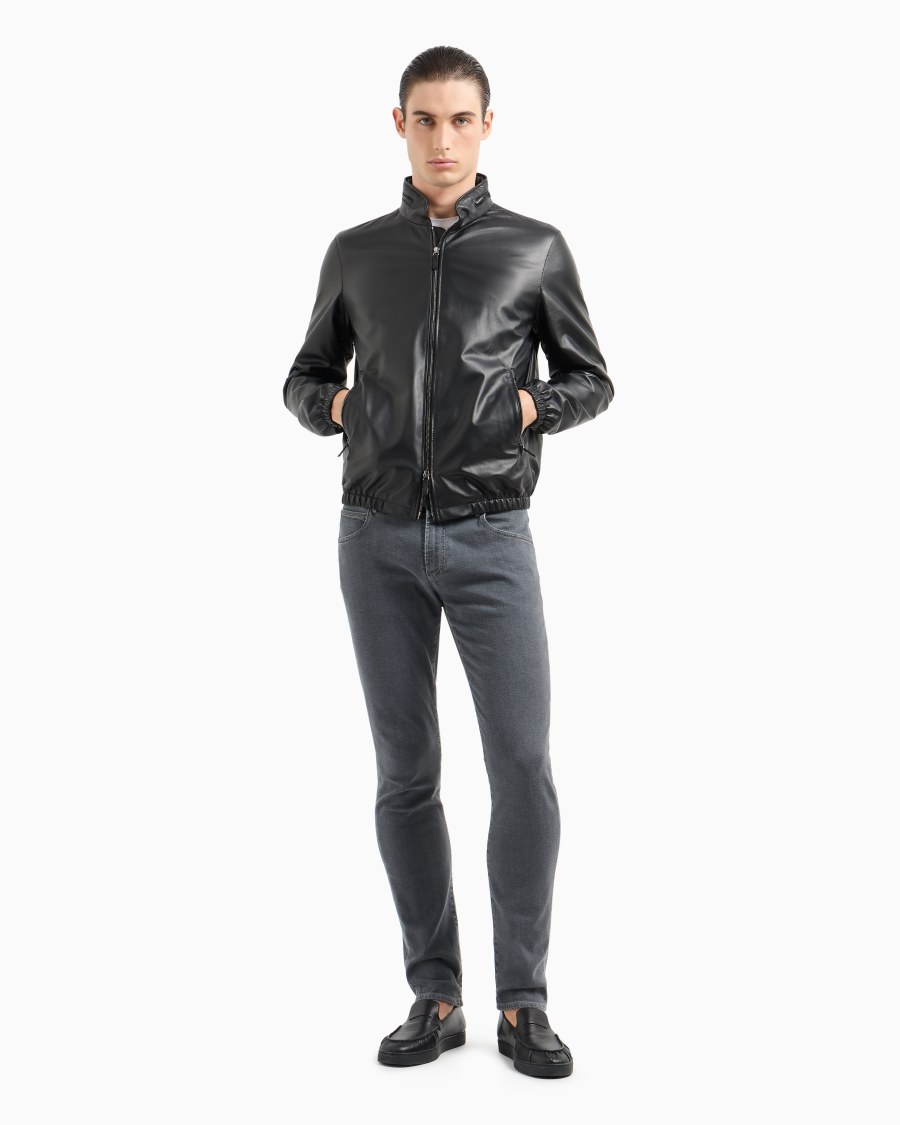 The world of armani PANTALONE 5 TASCHE SLIM FIT IN DENIM DI COTONE STRETCH Saldi Di Fabbrica