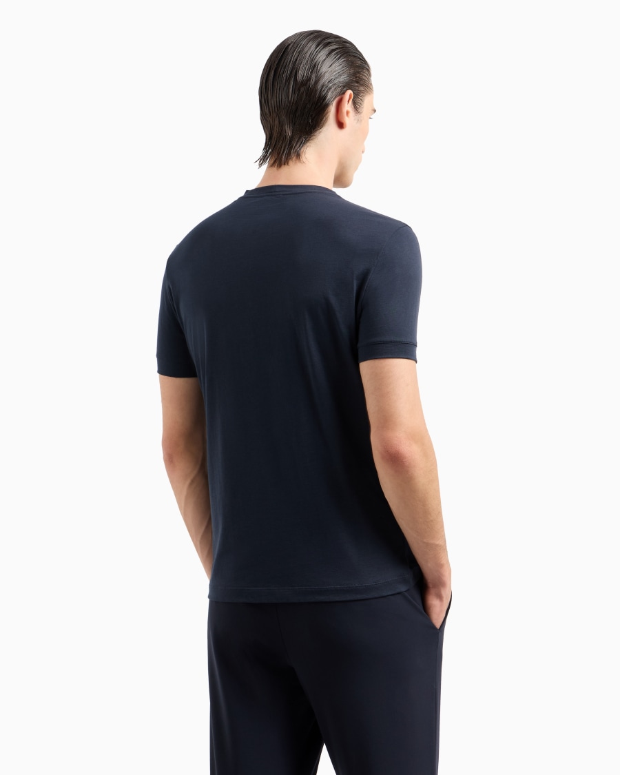 The world of armani T-SHIRT GIROCOLLO BORGONUOVO 11 IN JERSEY DI COTONE PIMA In Saldo