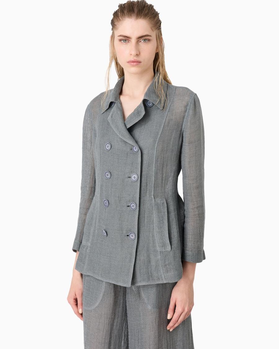 The world of armani GIACCA DOPPIOPETTO IN MISTO LINO Spedizione Gratuita
