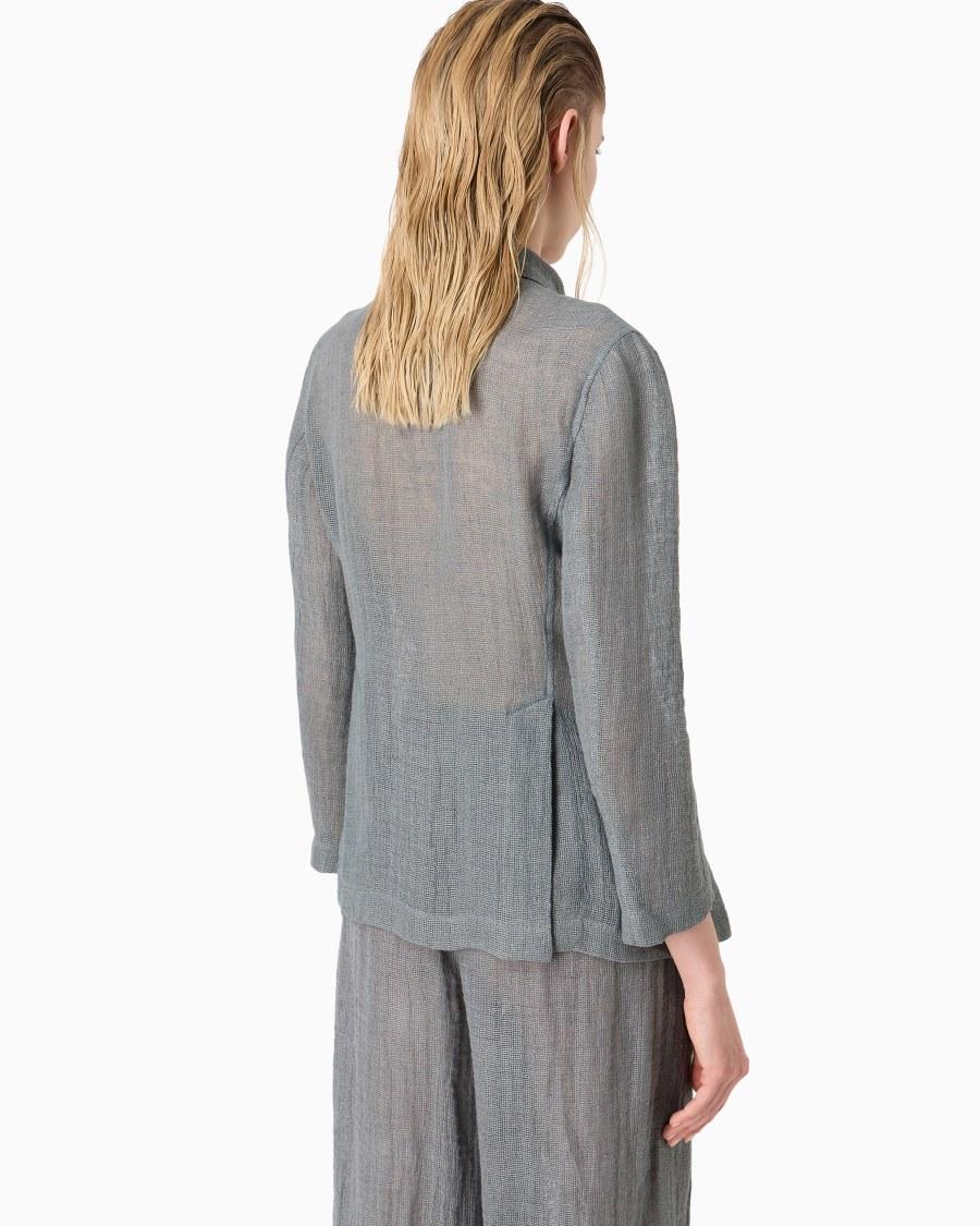 The world of armani GIACCA DOPPIOPETTO IN MISTO LINO Spedizione Gratuita