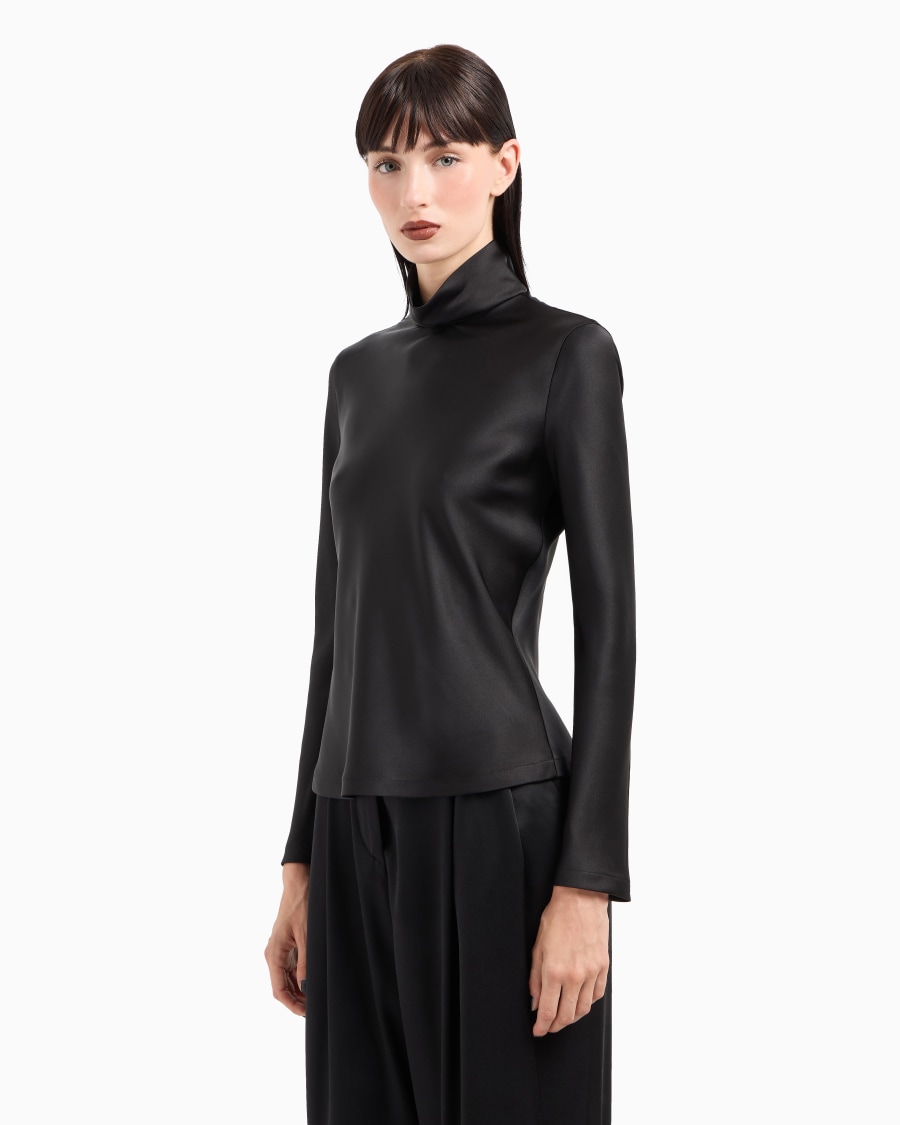 The world of armani BLUSA A MANICHE LUNGHE IN DOPPIO RASO DI SETA Qualità Garantita