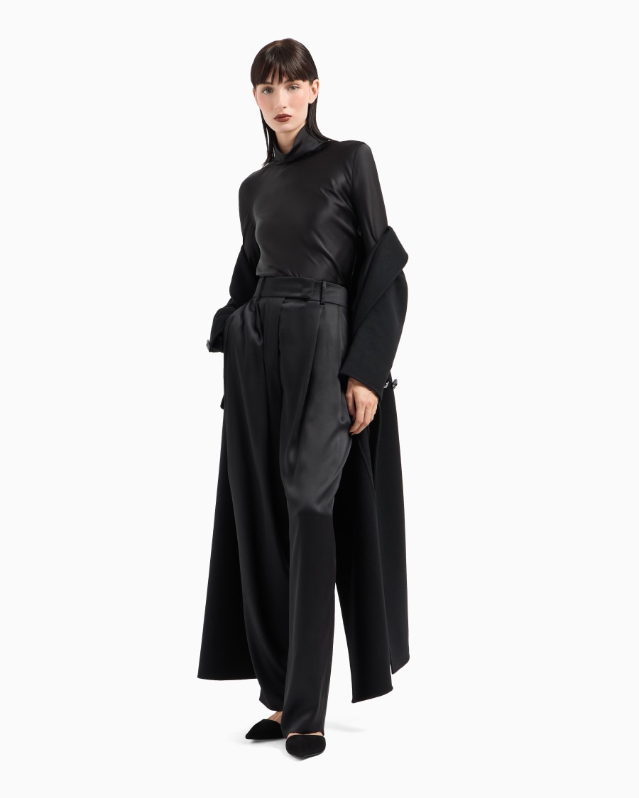 The world of armani BLUSA A MANICHE LUNGHE IN DOPPIO RASO DI SETA Qualità Garantita