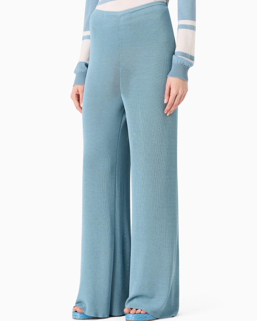 The world of armani PANTALONI IN MAGLIA DI MISTO VISCOSA Acquista Ora