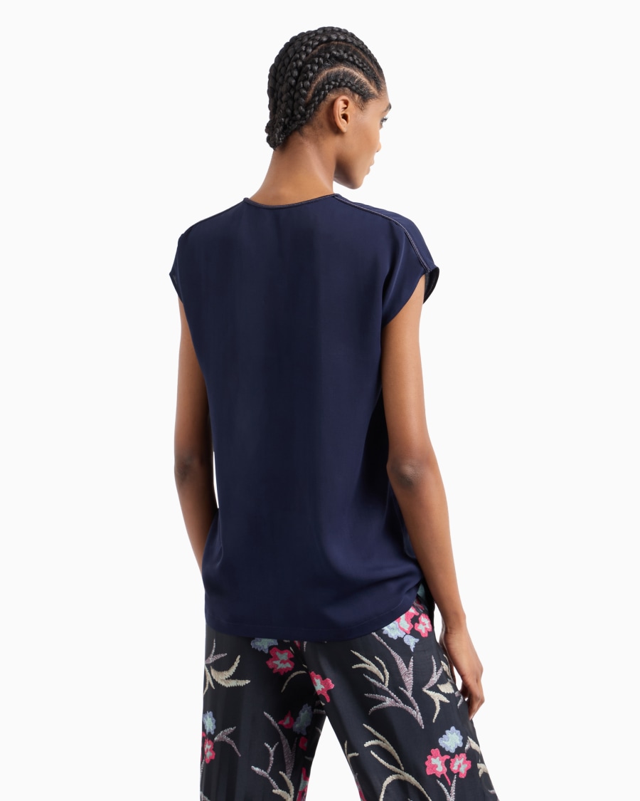 The world of armani BLUSA IN DOPPIA GEORGETTE DI SETA Consegna Veloce