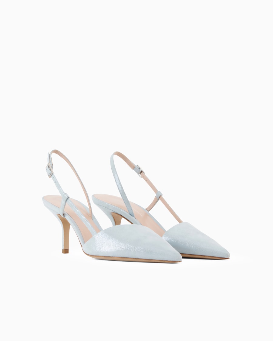 The world of armani SLINGBACK IN PELLE SCAMOSCIATA LAMINATA Affare Del Giorno