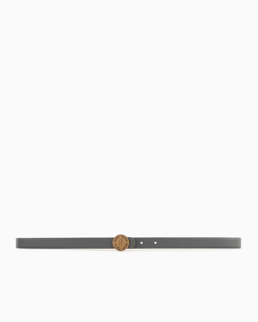 The world of armani CINTURA SOTTILE IN PELLE CON ARDIGLIONE TONDO Convenienza