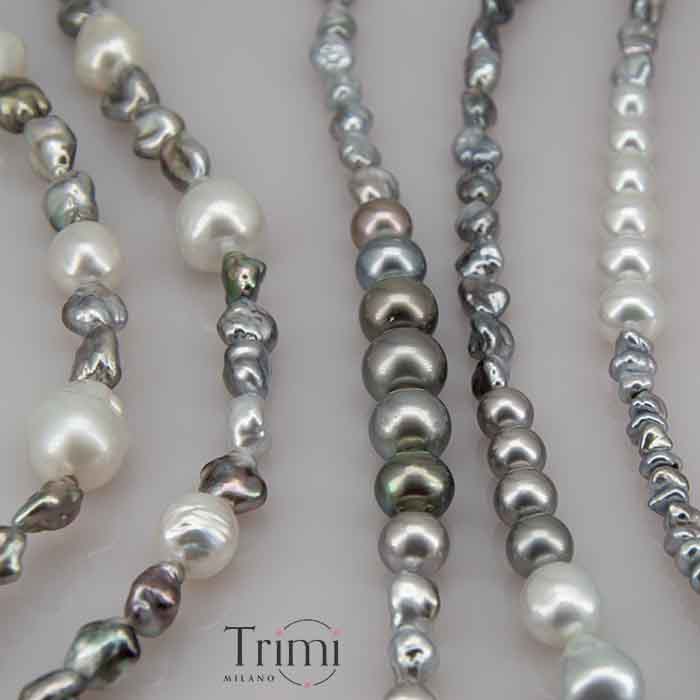 Trimi Gioielli Collana con perle Australiane e di Tahiti Qualità