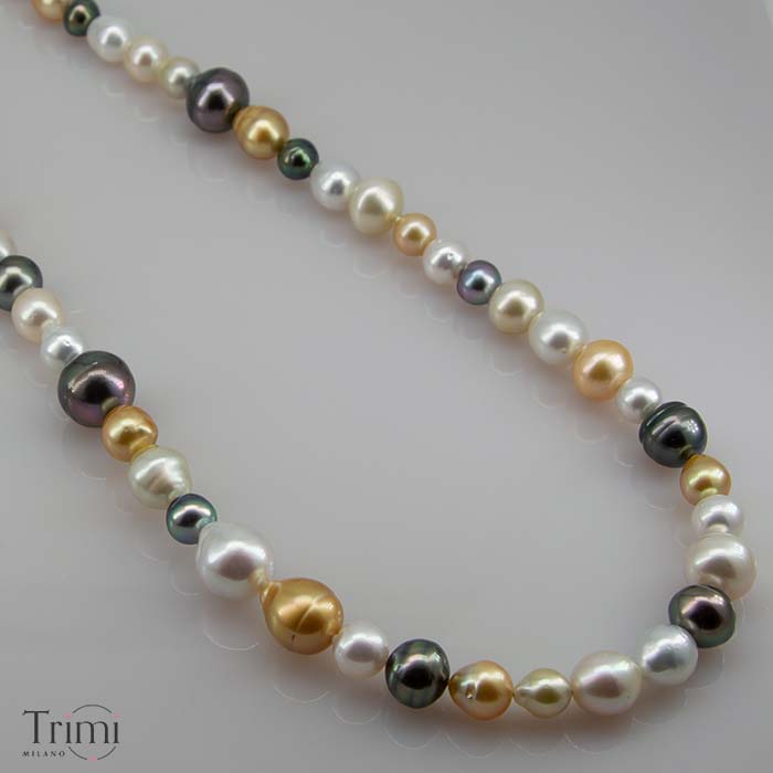 Trimi Gioielli Collana con perle Australiane e Tahiti Black Friday