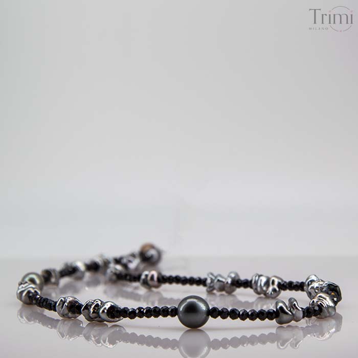 Trimi Gioielli Collana con perle di tahiti e spinello e keshi Shopping Online