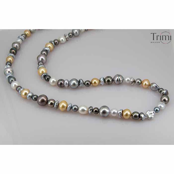 Trimi Gioielli Collana con perle Australiane e di Tahiti Presa