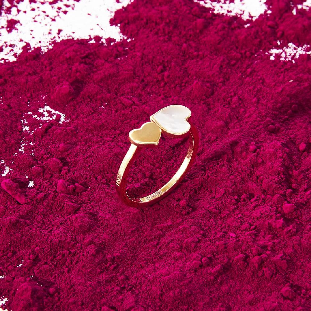 Unoaerre Anello in oro con cuori e madreperla | UNOAERRE Gioielli Economico