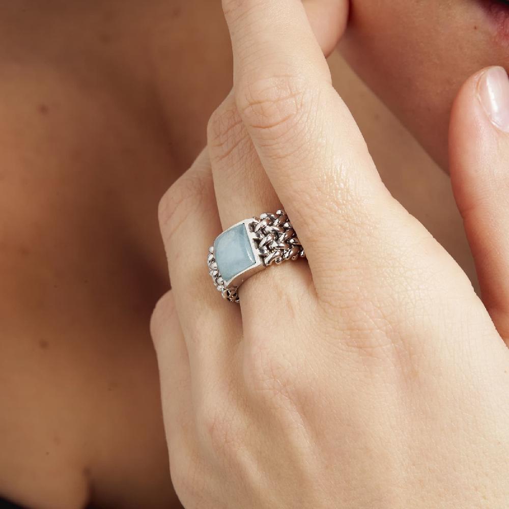 Unoaerre Anello in argento con acquamarina | UNOAERRE Gioielli Saldi Di Fabbrica