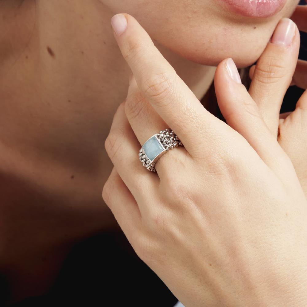 Unoaerre Anello in argento con acquamarina | UNOAERRE Gioielli Saldi Di Fabbrica