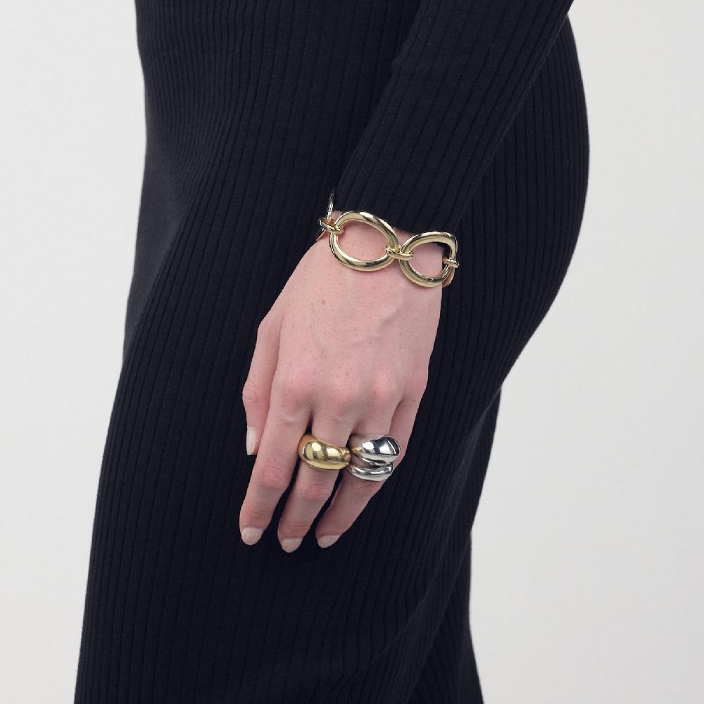 Unoaerre Bracciale catena ovale in argento dorato | UNOAERRE Gioielli Outlet