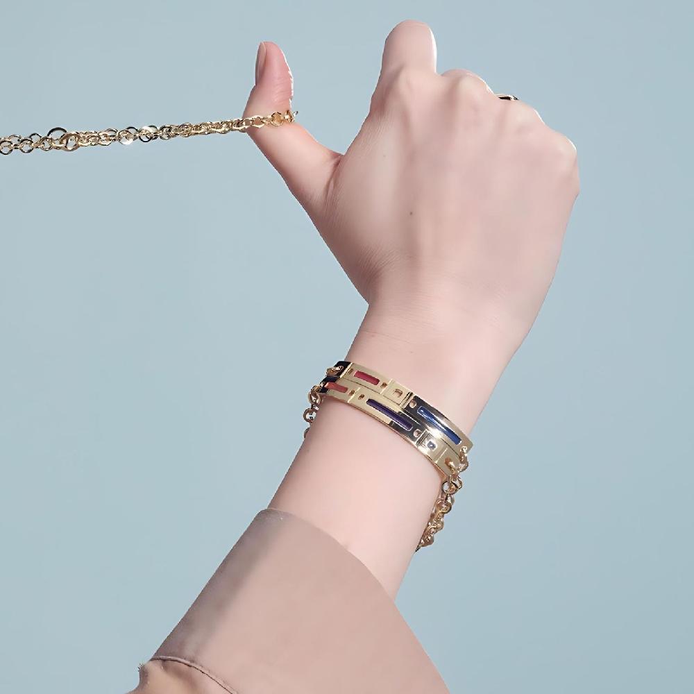 Unoaerre Bracciale in bronzo dorato e smalto colorato | UNOAERRE Gioielli Online
