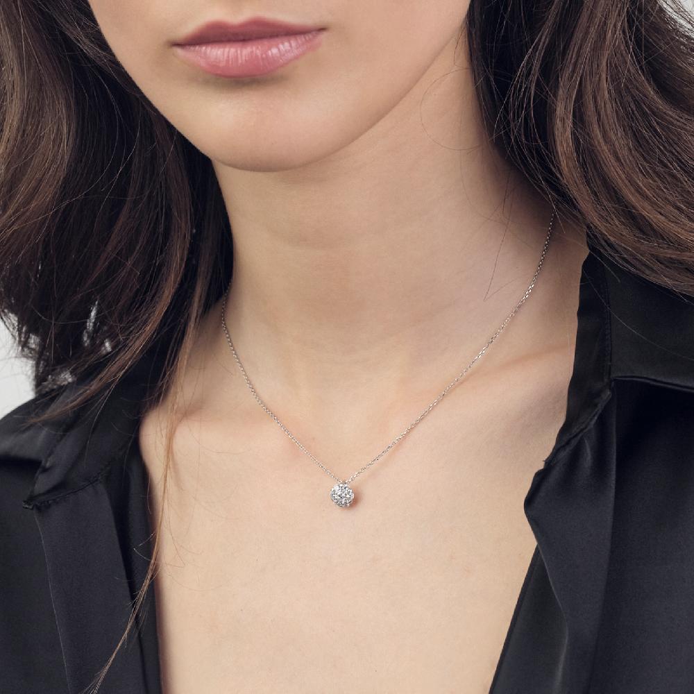 Unoaerre Collana in argento con fiore di zirconi | UNOAERRE Gioielli 2025