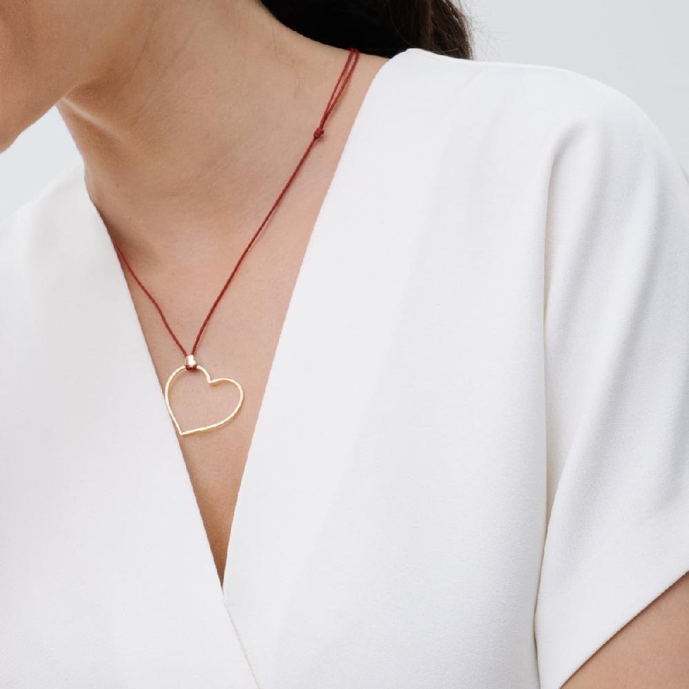Unoaerre Collana con pendente cuore in oro e cordino rosso | UNOAERRE Gioielli Latest stili